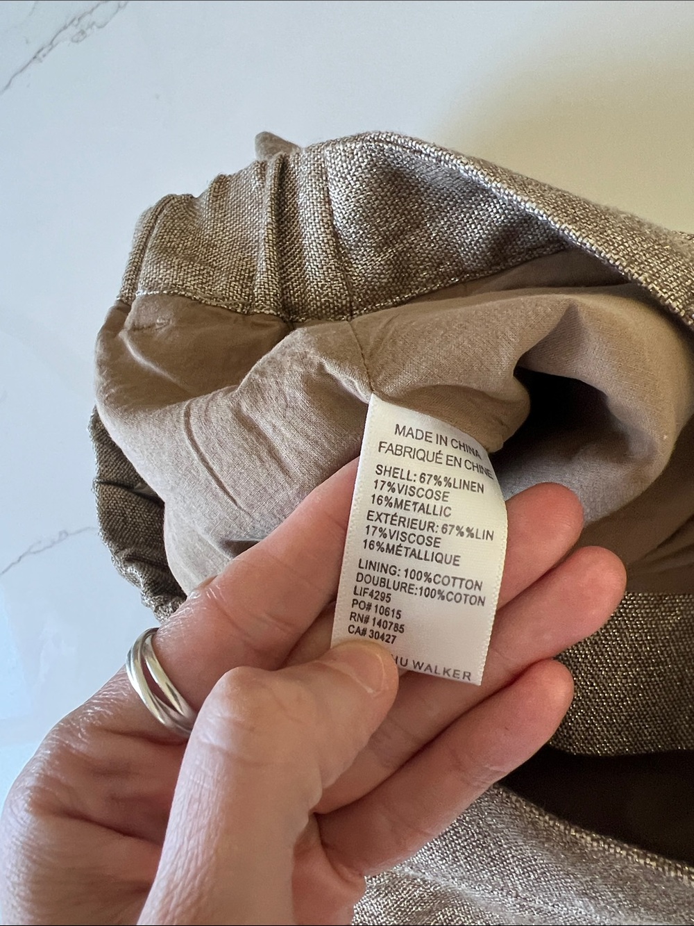 Brochu Walker The Pippa Cuffed Short Gold Metallic Linen Blend Size XS NWT - Picture 9 of 10
